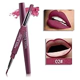 Honhui Miss Rose Womens Double-end Lasting Waterproof Lip Liner Lipstick Pencil 8 Color (B)