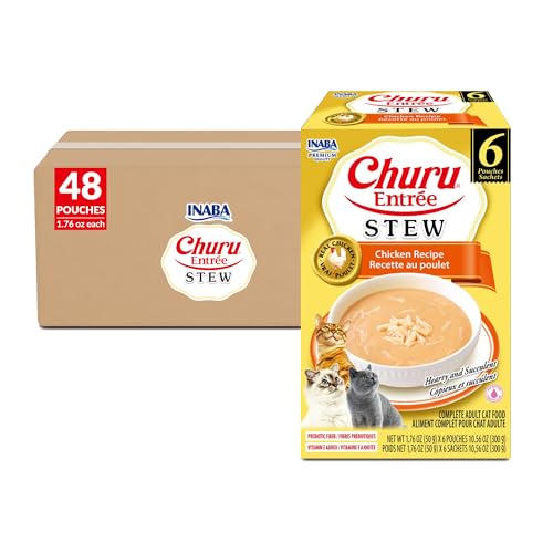 INABA Churu Entrée Stew for Cats, High Protein & Moisture, Prebiotic Wet Cat Fo…