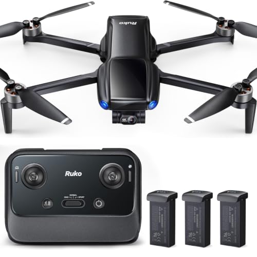 Ruko Drone with 4K UHD Camera for Adults with 3-Axis Brushless Gimbal, 8K Photo, 20000ft Transmission, 96 Mins Flight (3 Batteries), Under 249g FAA-Exempt, GPS Follow, Auto Return, Beginner Friendly