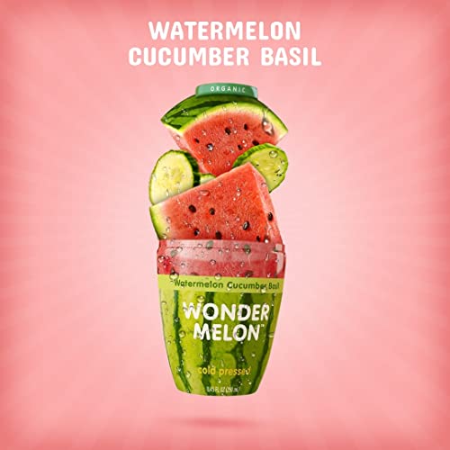 Wonder Melon Organic Watermelon Juice with Cucumber & Basil, 8.45oz (6