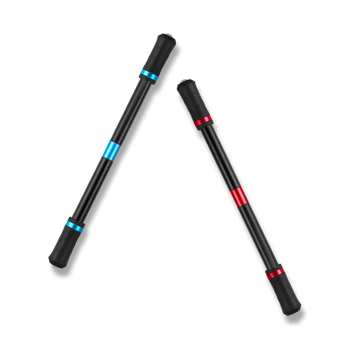 Jagowa Spinning Pen Set - Novelty Ballpoint Spinner Pens for ADHD, Students, Pressure Relief - Rolling Finger Rotating Design - Includes Red & Blue Pens - 2PCS