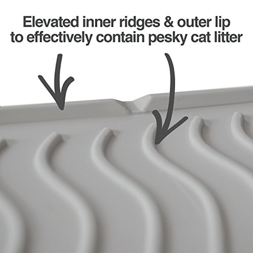 PetFusion ToughGrip Waterproof Cat Litter Mat w/Inner Channels & Raised