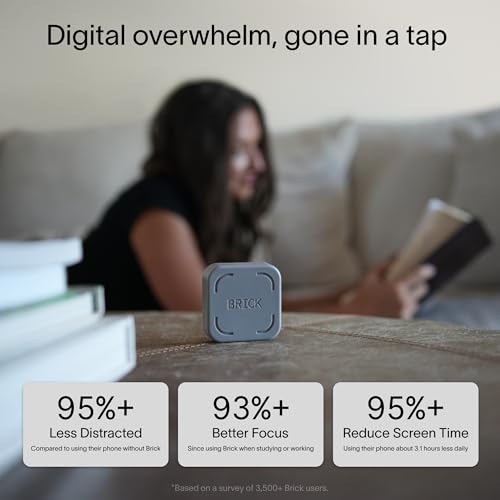 The Brick Phone Access Blocker Device for Cell Phones - Subscription-Free Phone Lock, Limits Smartphone Access, Reduces Screen Time & Improves Focus - High-Grade Magnet & Anti-Slip Silicone