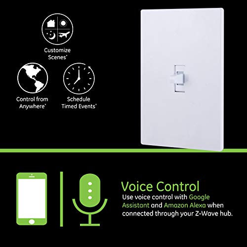 GE Enbrighten ZWave Plus Smart Switch with QuickFit and SimpleWire, In