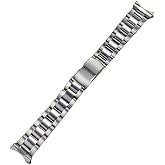 Semdu 18mm 316L Stainless Steel Brushed Polished Oiyster Curved End Watch Band Bracelet Strap Fit For SKX Watch
