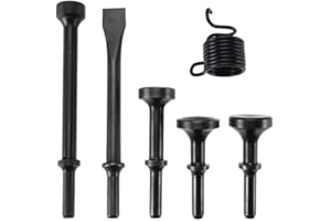 YaeTek 6pcs Smoothing Air Hammer Bits Set, Heavy Duty Pneumatic Hammer Bits Air Chisels, Air Hammer Tool Kit Accessories with
