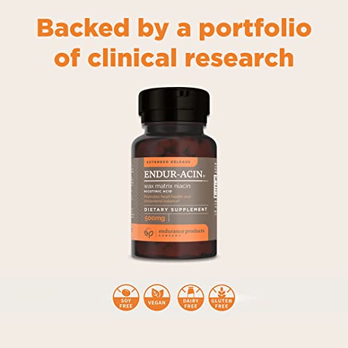 ENDURACIN Niacin Vitamin B3 Niacin 500mg Extended Release & Low