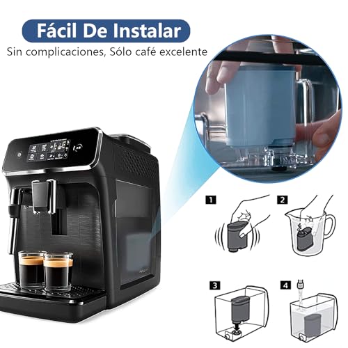 Paquete de 4 Filtro de agua compatible con Philips Saeco AquaClean CA6903/10/00/01/22/47, purificador de agua de escala antical dedicado, con carbón activado, para máquina espresso súper automáticas