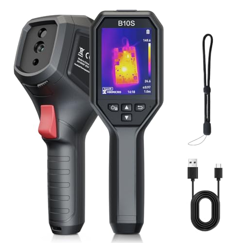 HIKMICRO B10S Thermal Camera 256 x 192 IR Resolution with 2MP Visual Camera, 3.2" 640 × 480 Resolution LCD Screen Thermal Imaging Scanner for Home Inspection, SuperScene™, 25 Hz Refresh Rate