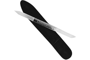 LONDONTOWN Double-Sided Glass Cuticle Pusher - Dual-Ended Under Nail Cleaner and Cuticle Remover Care Tool for Hands & Feet for Manicure Pedicures