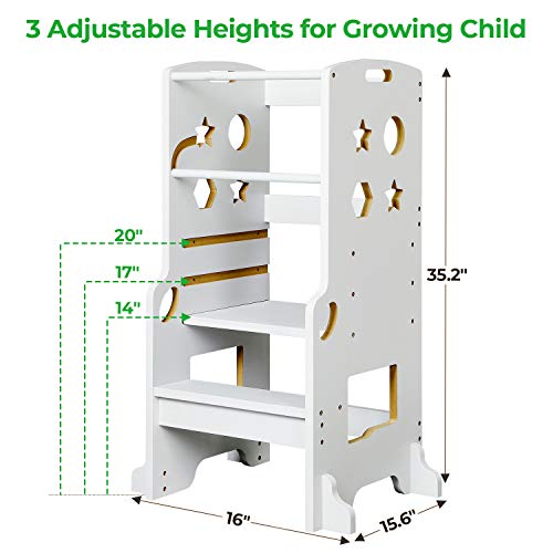ADORNEVE Kitchen Stool for Kids Height Adjustable Toddler Kitchen Stool