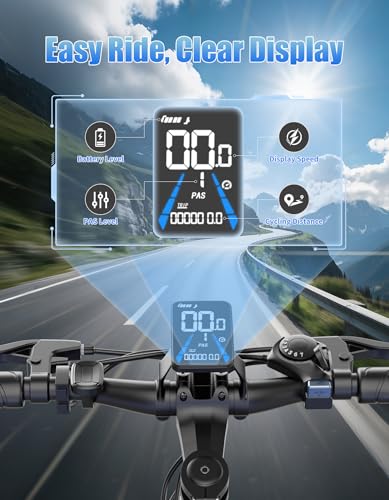 Electric Bike for Adults, 1500W Peak E-Bike, 40KM/H 105 KM Long Range, 26" Electric Bicycle with 48V 12Ah Removable Battery, Lightweight Ebike for Mountain City Trail, 7 Speeds, Front Suspension
