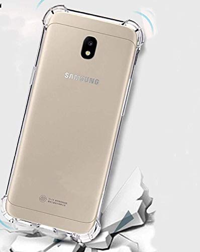 Ankirant Bumper Corner Soft Silicon Back Case Cover for Samsung Galaxy J7 Pro (Transparent)