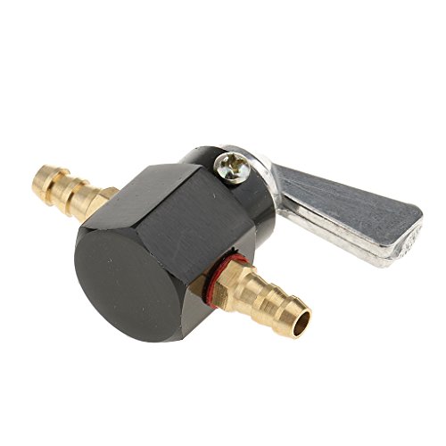 MonkeyJack 2 Pieces Black+Yellow 6mm 1/4'' Fuel Control Cut Off Valve Flow Switch for Motorcycles ATVs Dirt Bikes