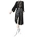 Women's Leather Fringe Dress Belt Gypsy Style Tassel Belt Black