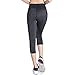 picotee Capri Leggings with Pockets for Women Mesh Camo Leggings Active Yoga Pants High Waisted Gray Small
