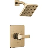 Delta Velum 14 Series Shower Faucet Set, Brushed Gold Shower Head and Handle Set, Valve Trim Kit, Champagne Bronze T14237-CZ (Valve Not Included)