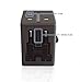 ZLC Travel Compact Universal Power Adapter with DUAL FUSE, DUAL USB Ports, PLUG LOCK and RUBBERIZED surface - Black