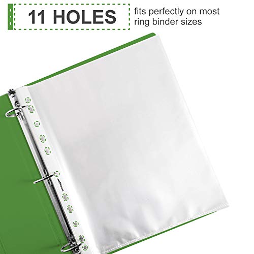TYH Supplies 50 Pack Heavyweight Clear Sheet Protectors 8.5 x 11 Inch Top Loading Non Vinyl Acid Free 11 Hole - Thumbnail 4