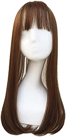 Better-Home Long Straight Synthetic Clip in Hair Topper Top Hairpiece with Air Bang for Women