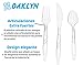 Oaklyn 300 Count Heavy Duty Plastic Cutlery Set Clear | 100 Forks, 100 Spoons, 100 Knives | BPA-Free, Heat-Resistant Disposable Silverware | Premium Plastic Utensils for Parties, Events, and Beyond