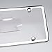 New Stainless Steel Slim Chrome Mirror Universal Fit License Plate Frame w/ Screw Caps - 4 Holes
