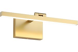 Joosenhouse Hard Wired Picture Light Gold Modern Picture Lights for Paintings 300 Lumens Brightness Adjustable Swing Arm Wall Lamp Dimmable Accent Lighting 110V AC