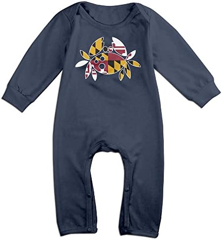 Crab Cake Maryland Flag Baby Onesie Bodysuit Toddler Romper Navy 12 Months