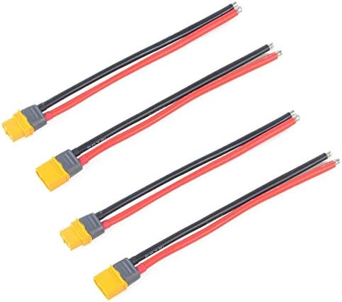 4pcs XT60 Plug Male Female Connector with Sheath Housing Connector with 150mm 12AWG Silicon Wire for RC Lipo Battery FPV Drone