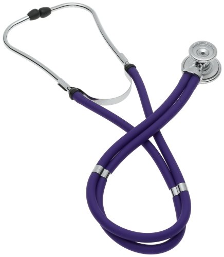 ADC Adscope 641 Sprague Stethoscope with 5 Interchangeable Chestpiece Options, 30" Length, Purple