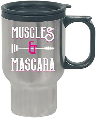 Muscles And Mascara Workout Fitness - Travel Mug
