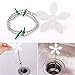 10 Pack Shower Drain Protector Hair Catcher, Drain Clog Remover,Flower Shower Hair Cleaning Chain for Bathroom, Kitchen, Bathtub（White）