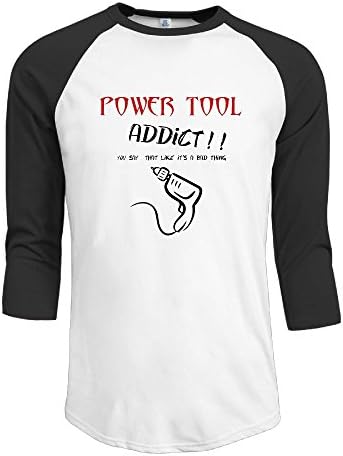 Callmeseven Power Tool Addict Men 3/4 Sleeve Raglan Baseball Tees