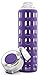 Ello Syndicate Glass Water Bottle with One-Touch Flip Lid, Grape