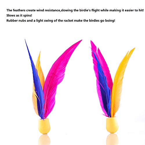 Classic Wooden Paddle Ball Game Set,Fun Racquet Game,Indoor Outdoor Easiest Racket Game (2 Thicker Wooden Rackets,4 Waterproof Birdies,1 Carry Bag)(Green)