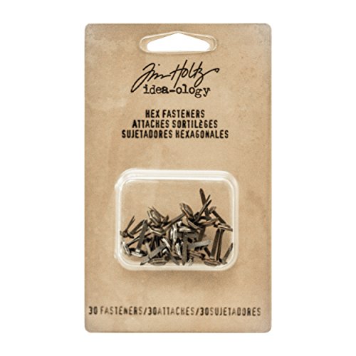 Tim Holtz Idea-ology Hex Fasteners 30/Pack, 1/4 Inch and 1/2 Inch Designs, Antiqued Nickel, Brass and Copper (TH93268) - Thumbnail 2