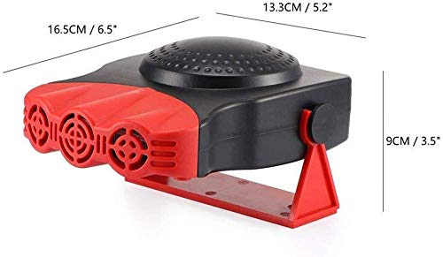 Portable Car Heater, Auto Electronic Heater Fan Fast Heating Defrost 12V 150W Car Heater, Plug Adjustable Thermostat in Cigarette Lighter, 2 in 1 Heating/Cooling Function 3-Outlet Car Heater