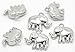 Lucky Elephant Charm Pendants 48 Pack, Silver Tone Wholesale Bulk Lot, CCB Plastic