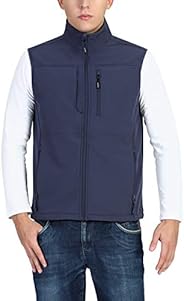 Outdoor Ventures Men's Running Vest Outerwear, Lightweight Windproof Fleece-Lined Softshell Sleeveless Jac