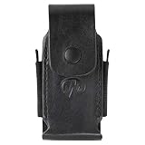 LEATHERMAN - Premium Leather Sheath with Pockets for Multitools, Fits 4.5" Tools - Black