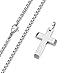 COOLUXU Stainless Steel Cross Pendant Necklace Chain for Men Women with 20-24 Inches Rolo Chain