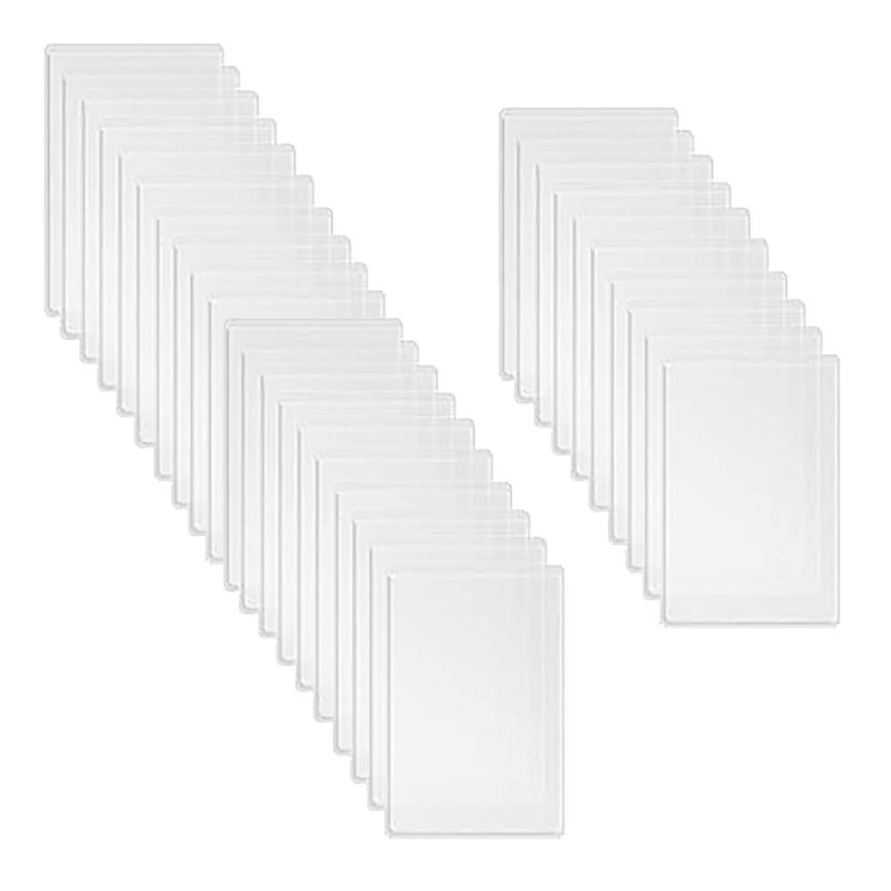 HugeDE 100 Pcs Soft PVC Card Sleeves Clear Card Holder Sleeves Business Card Protector Sleeves Side Open Card Sleeve for Credit Debit Insurance Card