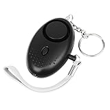 Safesound Personal Alarm Keychain, 130dB Personal Safety Alarms for Women Self Defense, Personal Portable Security Alarms with LED Lights (Batteries Included) - Black
