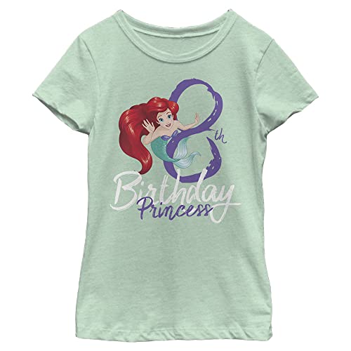 Disney Girl's Birthday Mermaid Eight T-Shirt, Mint, Large at Amazon