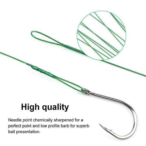 Intvn Lot De 40 Hameçon Crochet Pêche En Acier à Haute Teneur En Carbone Barbelés Hamecons Peche Pour Carpe, Truite, Achigan Longueur De La Ligne 20cm