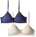 Trimfit Big Girls Lightly Lined Wirefree Front Closure Cotton Bra (Pack of 2), Navy/Nude, Medium / 34A