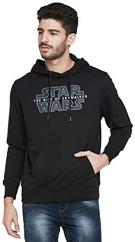 Star Wars X Zilingo Men Print Hoodie with Kangaroo Pocket (Black)
