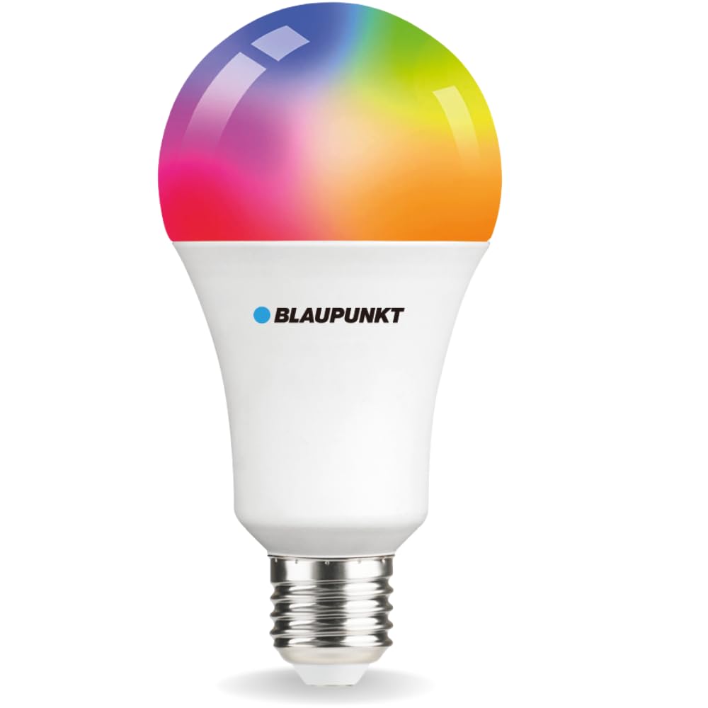 BLAUPUNKT Smart Bulb E27, 9W, Colour Changing LED Light Bulb WiFi, Warm White to Cool Daylight Room Lighting, Dimmable, Music Sync and More Smart Modes, Works with Google Home – 1 piece (Pack of 1)