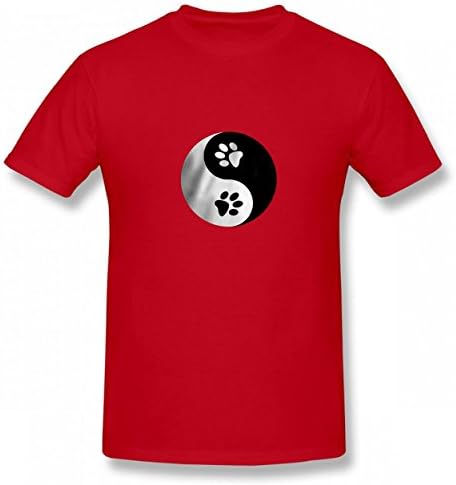 LNAUC Yin Yang Paws Tshirt Printed Cotton T-Shirts Tops Logo Best Quality Man Tee Red