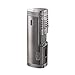 Cobber Torch Cigar Lighter, Windproof Butane Fuel Lighter for Smoking Quad 4 Jet Red Flame Refillable Butane Cigar Lighter with Punch, Large Size (Gunmetal Gray)